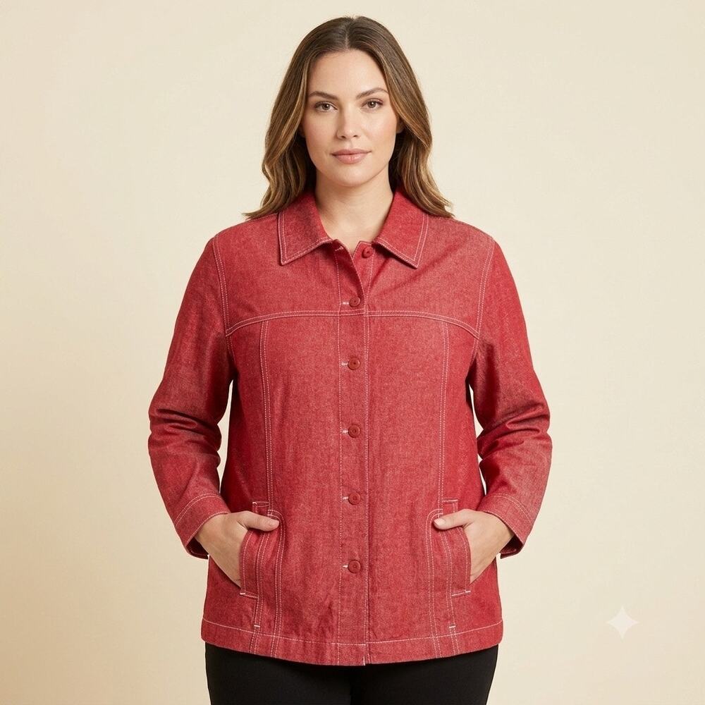 168-Dialogue Linen Blend Jacket size 20W / PTP 25”